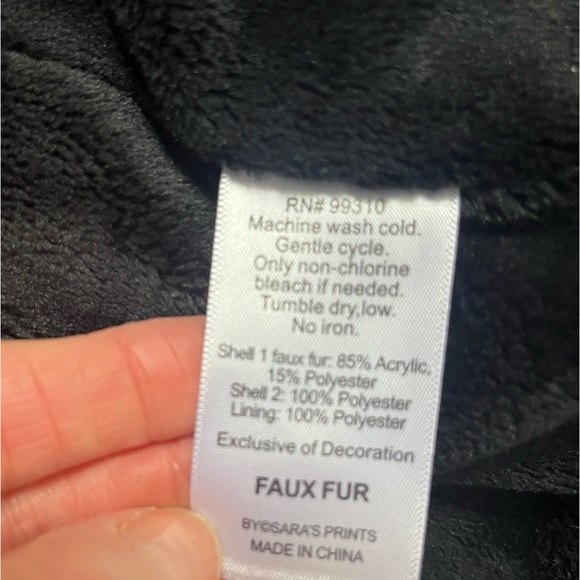 American Widgeon Black Size 10 Faux Fur Dress Coat - Picture 5 of 12